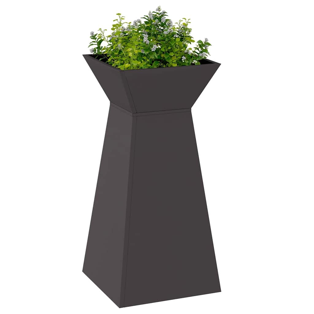 VidaXL Pilaar Plantenbak 2 pcs Zwart 35 x 35 x 73 cm