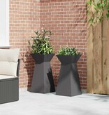 VidaXL Pilaar Plantenbak 2 pcs Zwart 35 x 35 x 73 cm