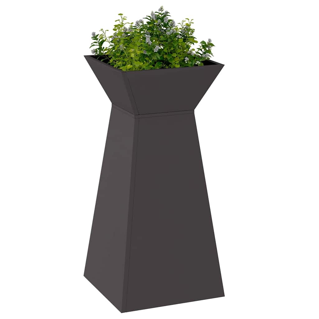 VidaXL Pilaar Plantenbak Zwart 35 x 35 x 73 cm