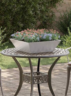 VidaXL Tuin Bloempot 5 pcs Zilver 50 x 50 x 15 cm Roestvrij staal