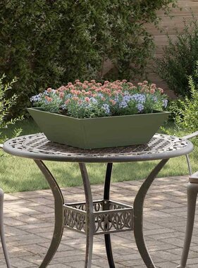 VidaXL Tuin Bloempot Olijf Groen 50 x 50 x 15 cm Koudgewalst staal