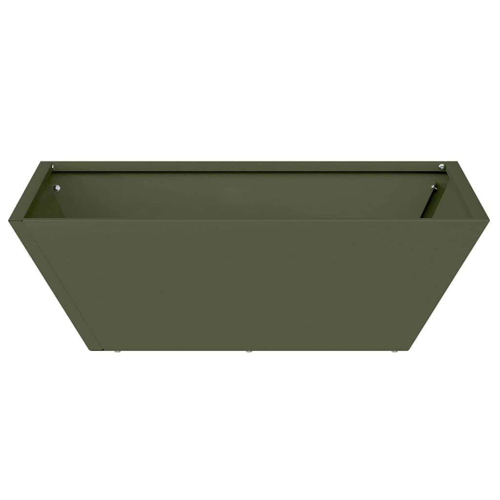 VidaXL Tuin Bloempot Olijf Groen 50 x 50 x 15 cm Koudgewalst staal