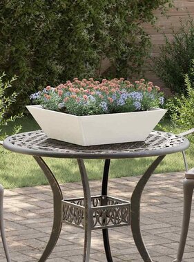 VidaXL Tuin Bloempot 5 pcs Wit 50 x 50 x 15 cm Koudgewalst staal