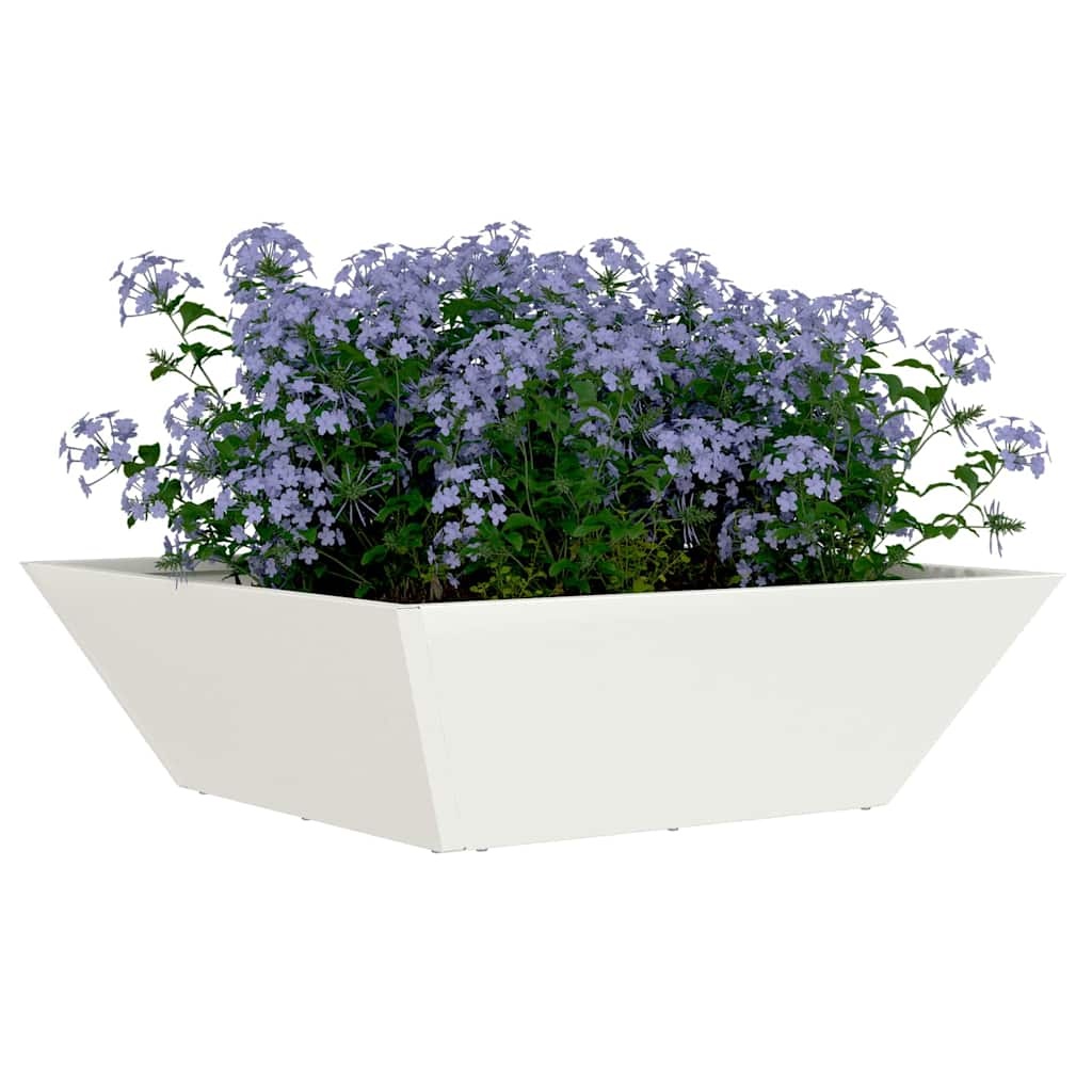 VidaXL Tuin Bloempot 5 pcs Wit 50 x 50 x 15 cm Koudgewalst staal