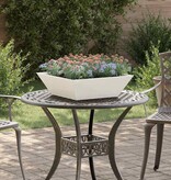 VidaXL Tuin Bloempot Wit 50 x 50 x 15 cm Koudgewalst staal