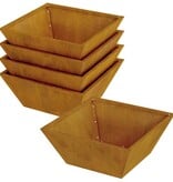 VidaXL Tuin Bloempot 5 pcs Roestig 40 x 40 x 15 cm Cortenstaal