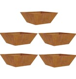 VidaXL Tuin Bloempot 5 pcs Roestig 40 x 40 x 15 cm Cortenstaal