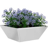 VidaXL Tuin Bloempot 5 pcs Zilver 40 x 40 x 15 cm Roestvrij staal