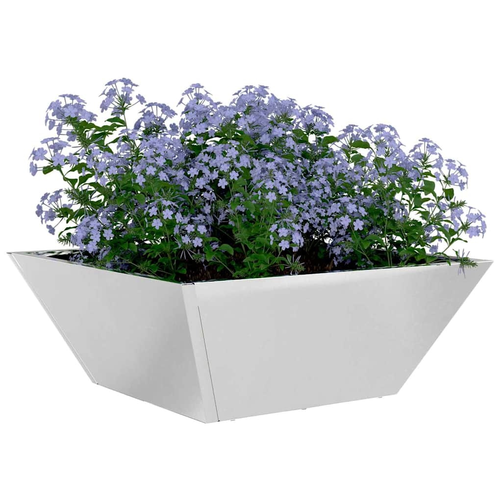 VidaXL Tuin Bloempot 5 pcs Zilver 40 x 40 x 15 cm Roestvrij staal