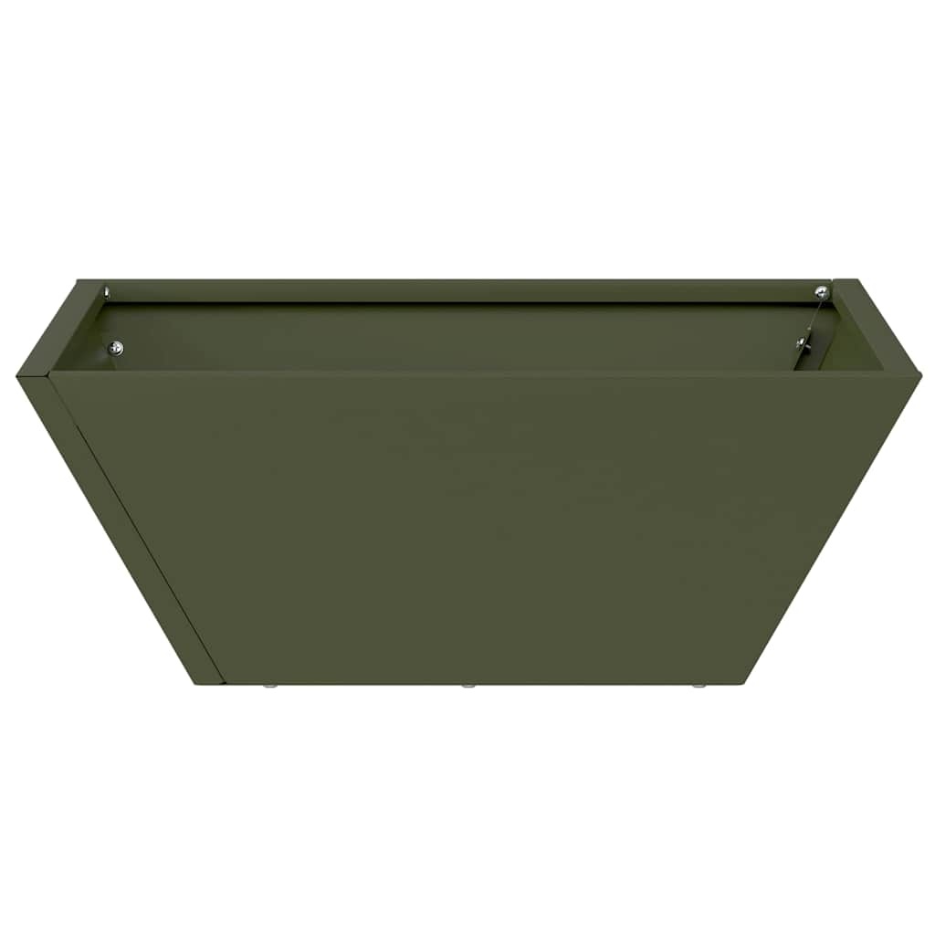 VidaXL Tuin Bloempot Olijf Groen 40 x 40 x 15 cm Koudgewalst staal
