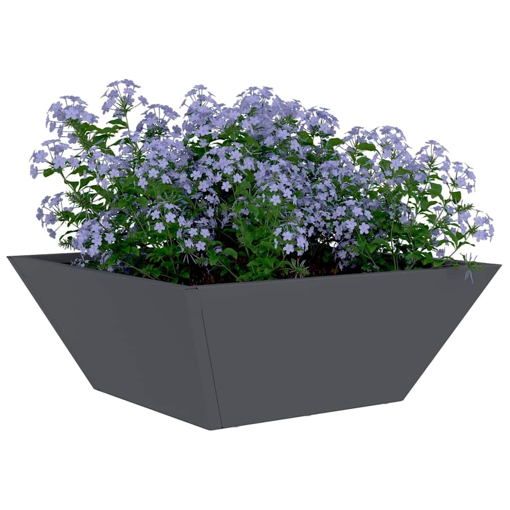 VidaXL Tuin Bloempot Antraciet 40 x 40 x 15 cm Koudgewalst staal