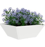VidaXL Tuin Bloempot 5 pcs Wit 40 x 40 x 15 cm Koudgewalst staal