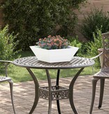 VidaXL Tuin Bloempot Wit 40 x 40 x 15 cm Koudgewalst staal