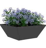 VidaXL Tuin Bloempot 5 pcs Zwart 40 x 40 x 15 cm Koudgewalst staal