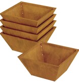 VidaXL Tuin Bloempot 5 pcs Roestig 35 x 35 x 15 cm Cortenstaal