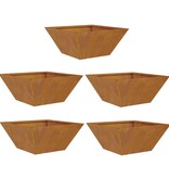 VidaXL Tuin Bloempot 5 pcs Roestig 35 x 35 x 15 cm Cortenstaal