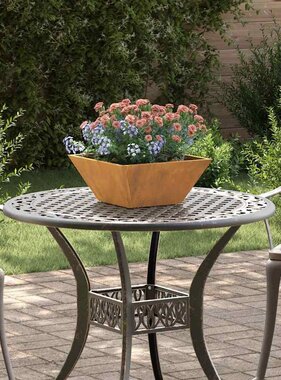 VidaXL Tuin Bloempot Roestig 35 x 35 x 15 cm Cortenstaal