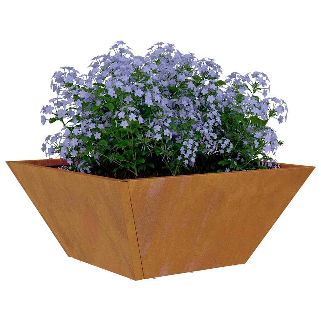 VidaXL Tuin Bloempot Roestig 35 x 35 x 15 cm Cortenstaal