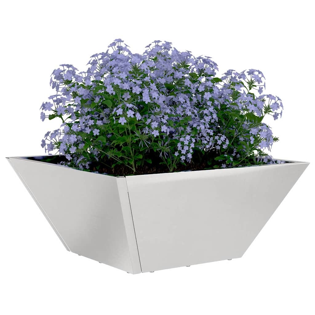 VidaXL Tuin Bloempot Zilver 35 x 35 x 15 cm Roestvrij staal