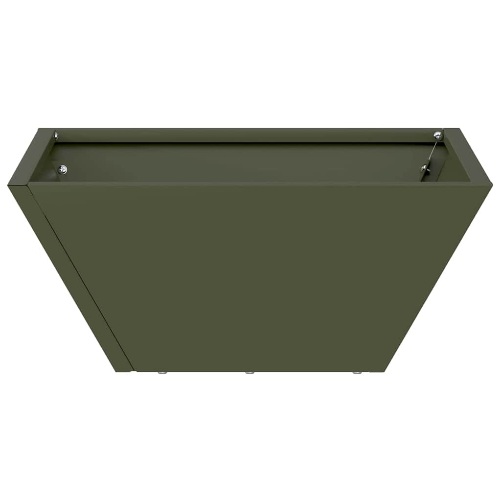 VidaXL Tuin Bloempot Olijf Groen 35 x 35 x 15 cm Koudgewalst staal