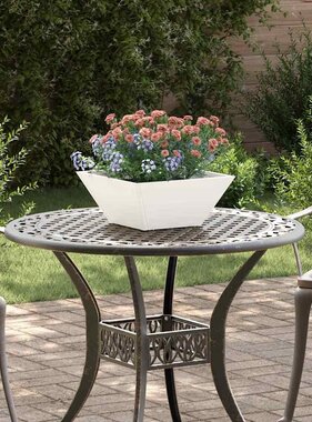 VidaXL Tuin Bloempot 5 pcs Wit 35 x 35 x 15 cm Koudgewalst staal