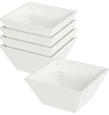 VidaXL Tuin Bloempot 5 pcs Wit 35 x 35 x 15 cm Koudgewalst staal