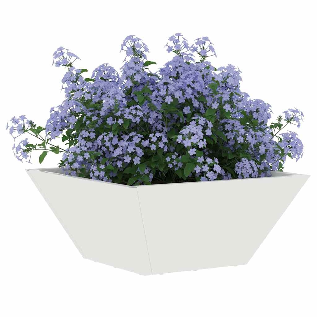 VidaXL Tuin Bloempot 5 pcs Wit 35 x 35 x 15 cm Koudgewalst staal