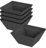 VidaXL Tuin Bloempot 5 pcs Zwart 35 x 35 x 15 cm Koudgewalst staal