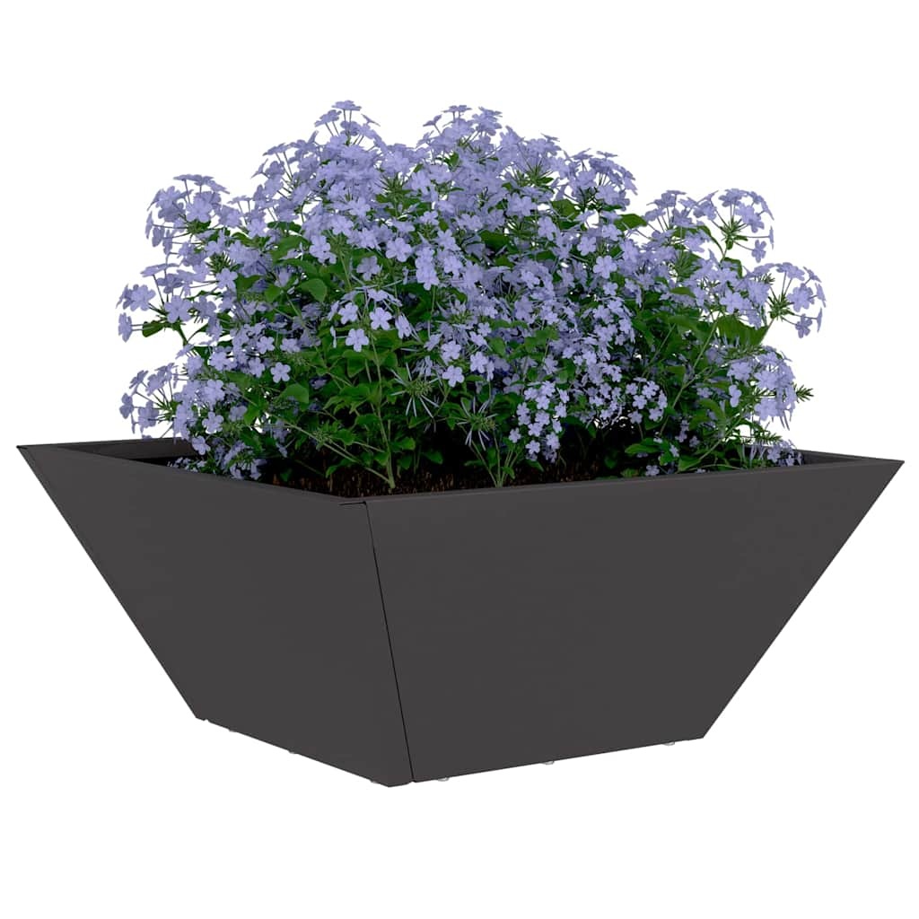 VidaXL Tuin Bloempot 5 pcs Zwart 35 x 35 x 15 cm Koudgewalst staal