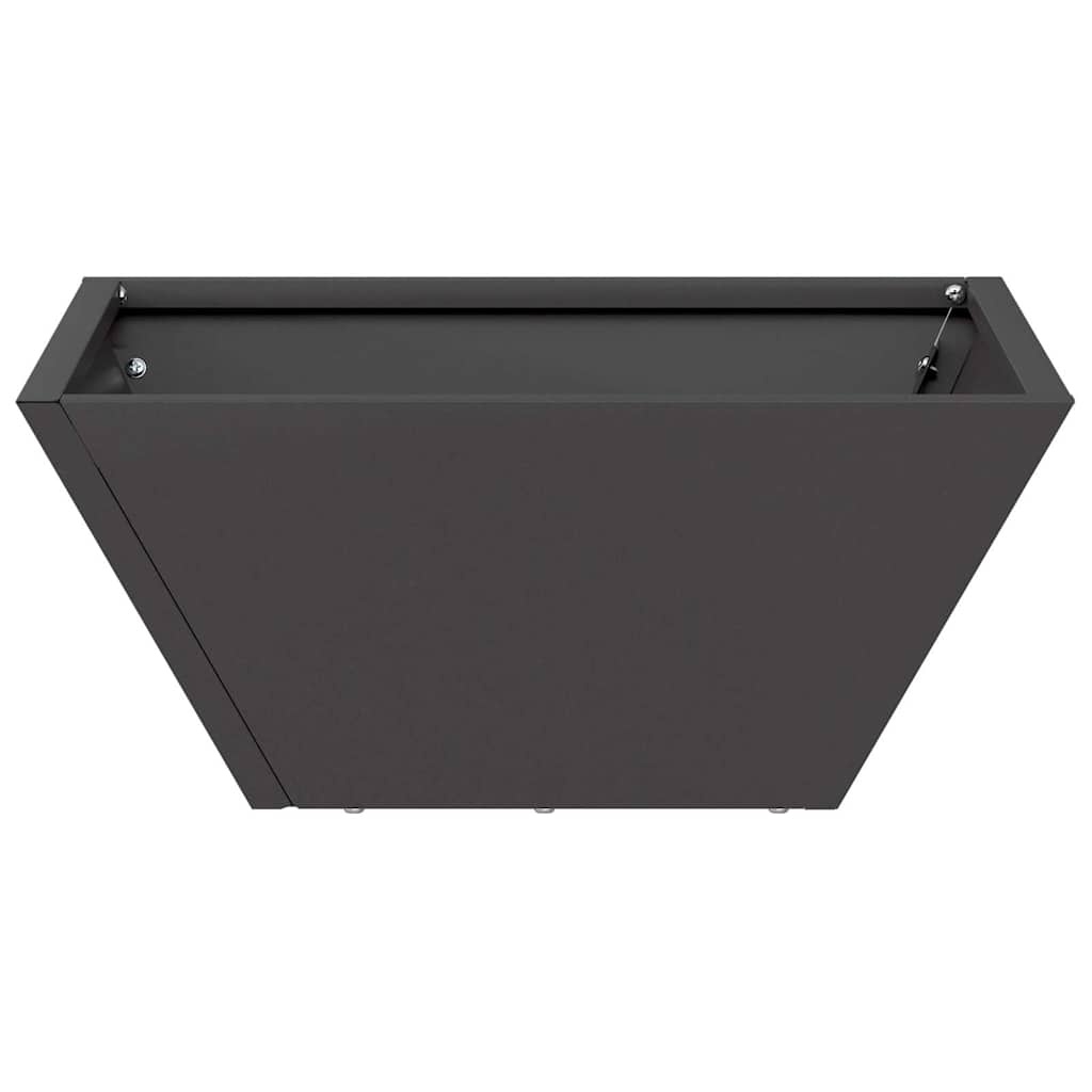 VidaXL Tuin Bloempot Zwart 35 x 35 x 15 cm Koudgewalst staal