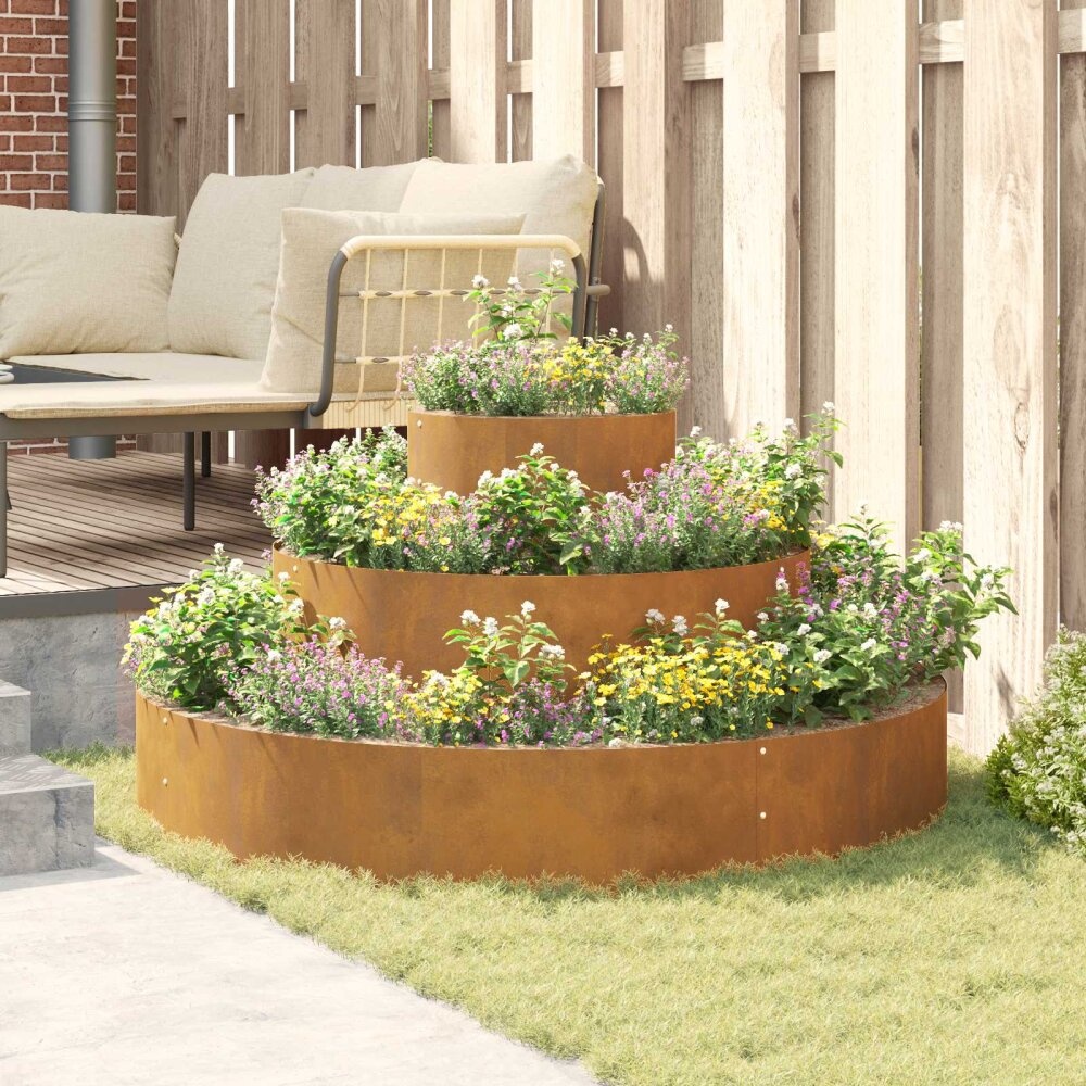 VidaXL Tuin Bloempot Bruin 120 x 120 x 20 cm Cortenstaal