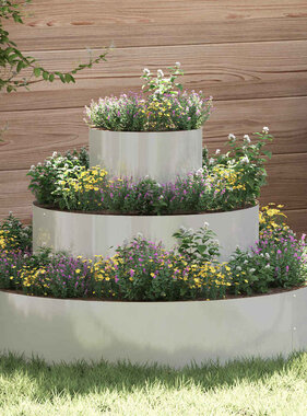 VidaXL Tuin Bloempot Zilver 90 x 90 x 20 cm Gegalvaniseerd staal