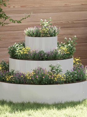 VidaXL Tuin Bloempot Zilver 90 x 90 x 20 cm Roestvrij staal