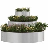VidaXL Tuin Bloempot Zilver 90 x 90 x 20 cm Roestvrij staal