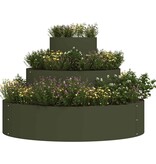 VidaXL Tuin Bloempot Olijf Groen 90 x 90 x 20 cm Koudgewalst staal