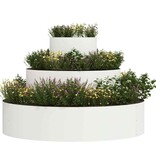 VidaXL Tuin Bloempot Wit 90 x 90 x 20 cm Koudgewalst staal