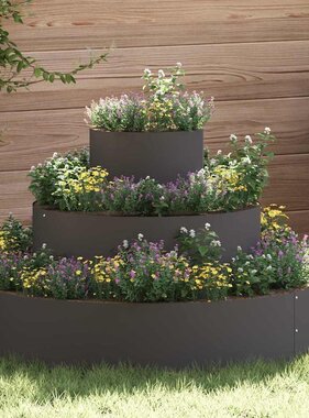 VidaXL Tuin Bloempot Zwart 90 x 90 x 20 cm Koudgewalst staal