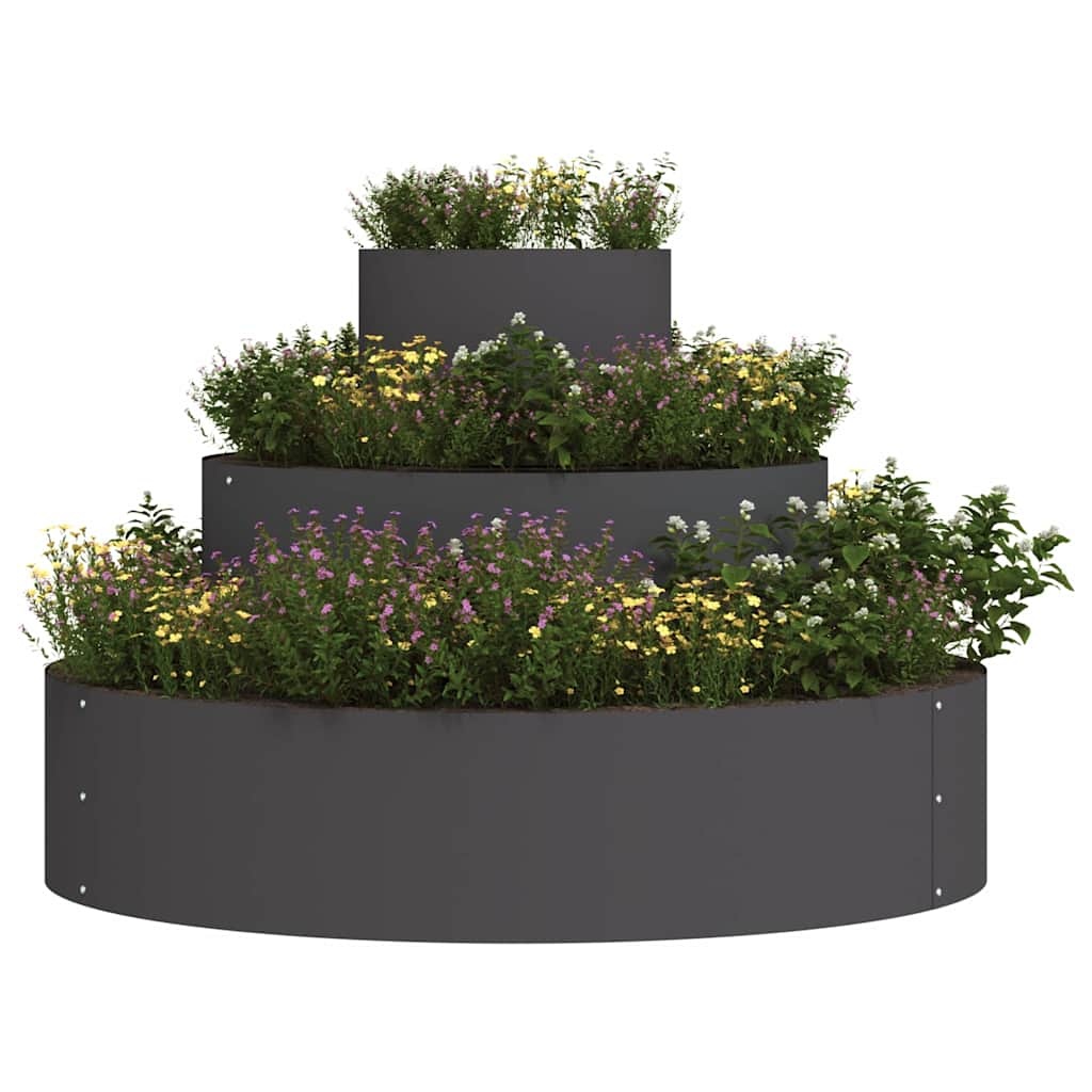 VidaXL Tuin Bloempot Zwart 90 x 90 x 20 cm Koudgewalst staal
