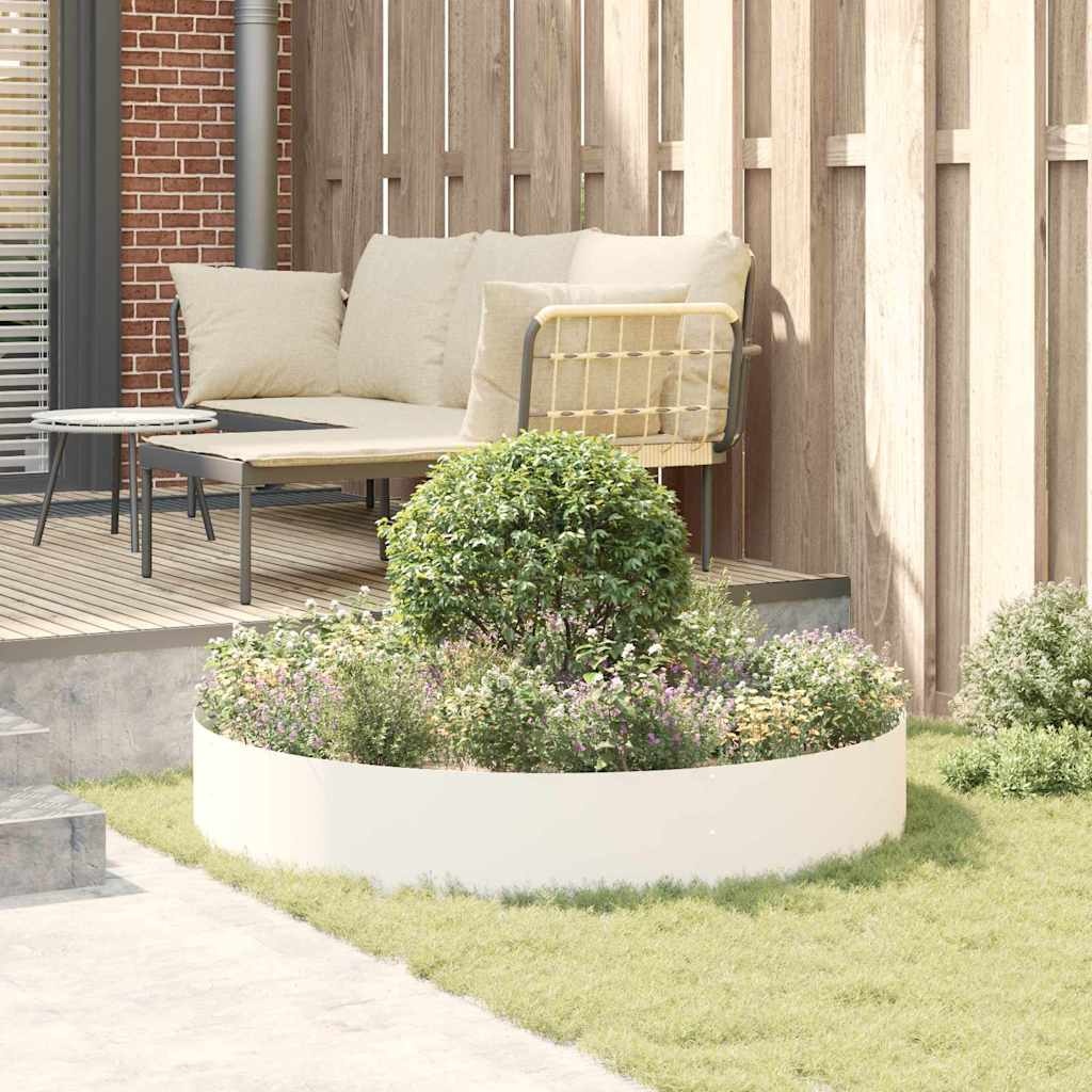 VidaXL Tuin Bloempot 5 pcs Wit 120 x 120 x 20 cm Koudgewalst staal