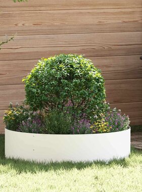 VidaXL Tuin Bloempot 5 pcs Wit 80 x 80 x 20 cm Koudgewalst staal