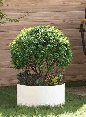 VidaXL Tuin Bloempot Wit 40 x 40 x 20 cm Staal