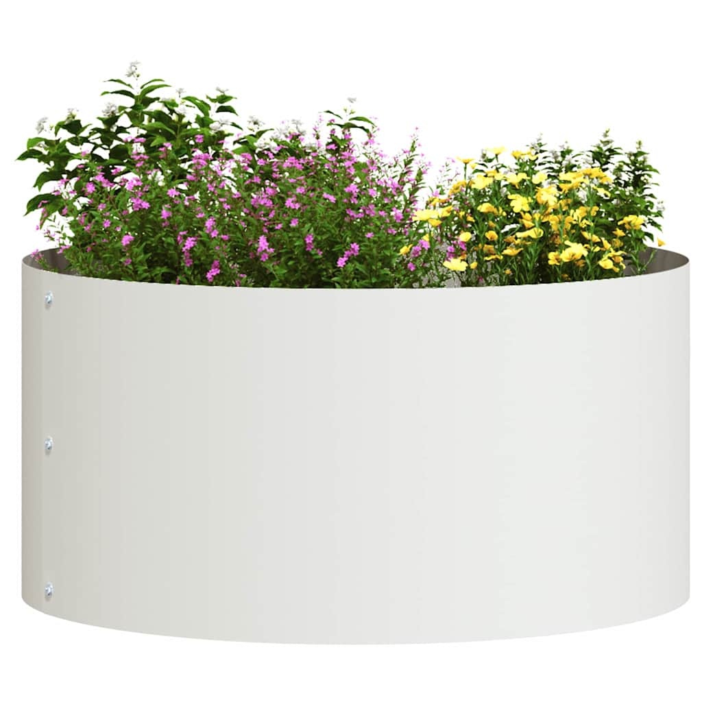 VidaXL Tuin Bloempot Wit 40 x 40 x 20 cm Staal