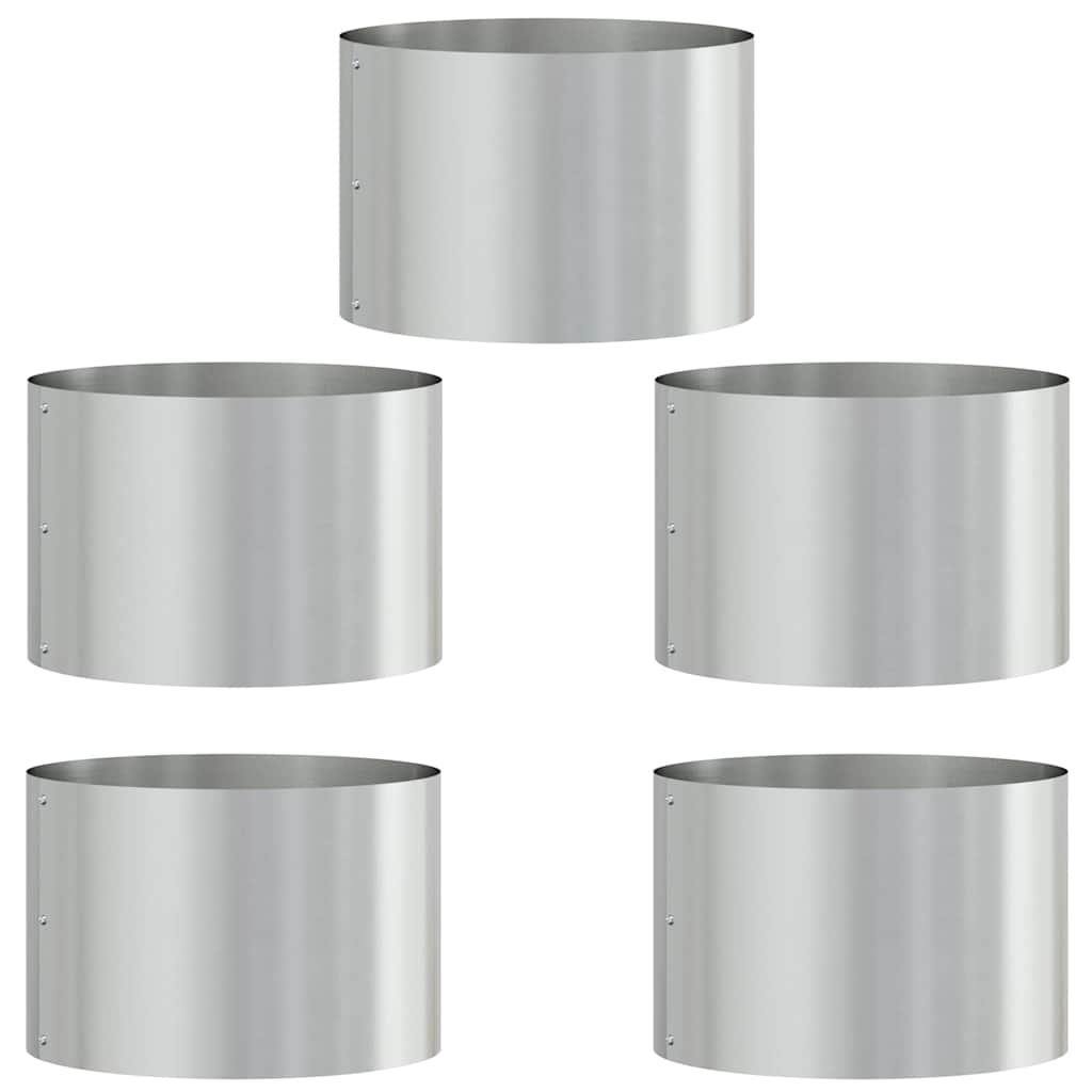VidaXL Tuin Bloempot 5 pcs Zilver 30 x 30 x 20 cm Gegalvaniseerd staal