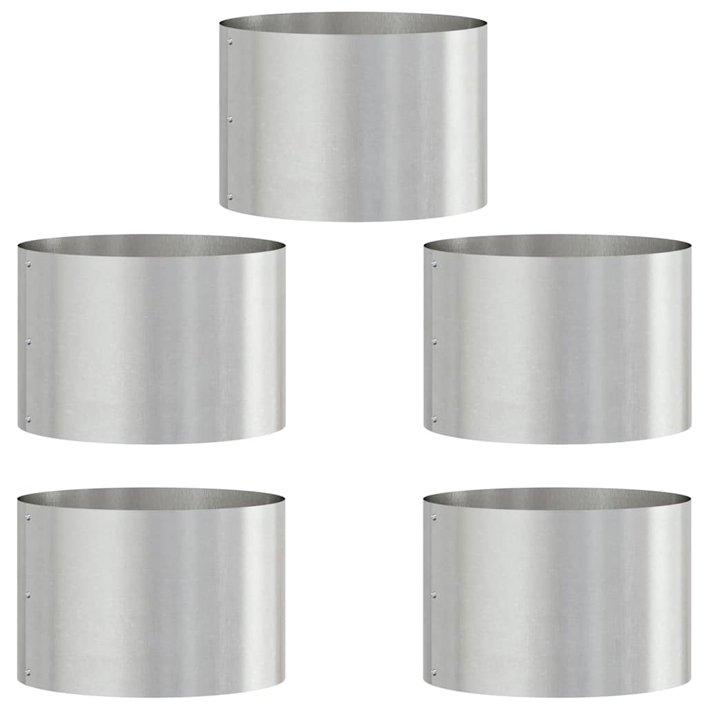 VidaXL Tuinplantbakken 5 pcs Zilver 30 x 30 x 20 cm Roestvrij staal
