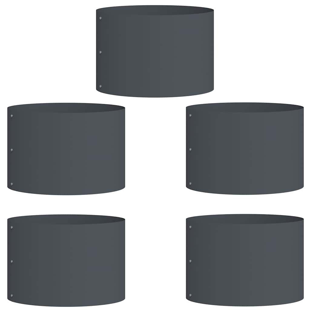 VidaXL Tuin Bloempot 5 pcs Antraciet 30 x 30 x 20 cm Koudgewalst staal