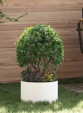 VidaXL Tuin Bloempot 5 pcs Wit 30 x 30 x 20 cm Koudgewalst staal