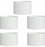 VidaXL Tuin Bloempot 5 pcs Wit 30 x 30 x 20 cm Koudgewalst staal