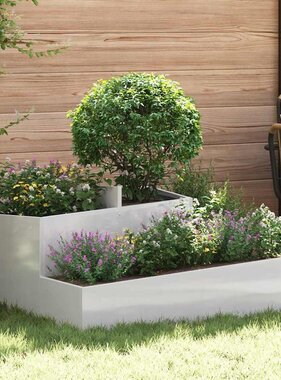 VidaXL Tuin Bloempot Zilver 100 x 100 x 50 cm Roestvrij staal