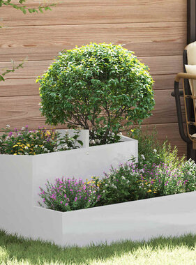 VidaXL Tuin Bloempot Zilver 80 x 80 x 50 cm Gegalvaniseerd staal