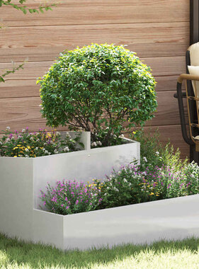 VidaXL Tuin Bloempot Zilver 80 x 80 x 50 cm Roestvrij staal